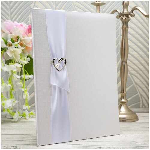 Обложка-карман для свидетельства о браке Свадебная мечта, серебряный, белый