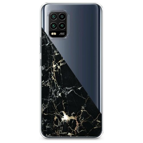 фото Силиконовый чехол "черный мрамор половинка" на xiaomi mi 10 lite / сяоми ми 10 лайт case place