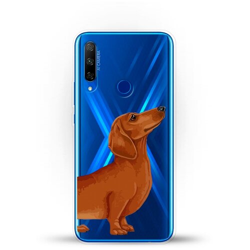 фото Силиконовый чехол коричневая такса на honor 9x premium andy & paul