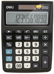 Калькулятор настольный Deli E1238black черный, 12-разрядный