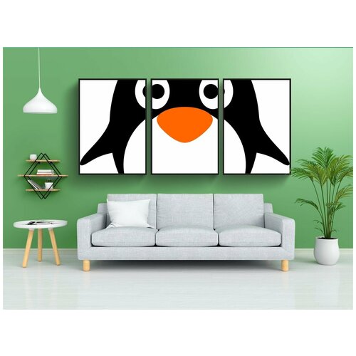 фото Набор модулных постеров для интерьера "пингвин, животное, милый" 60x90 см. в тубусе, без рамки lotsprints