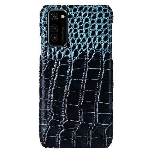 фото Чехол-накладка-бампер mypads premium для honor v30 pro / honor view 30 pro (oxf-an10) из натуральной кожи с тиснением крокодила экзотическая неповторимая фактура ручная работа синий