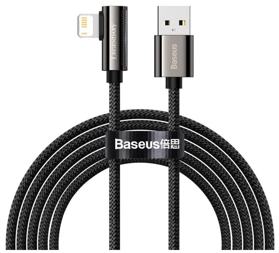 Кабель Baseus Legend Series Elbow Fast Charging Data Cable USB to Lightning 2.4A 1m Black (CALCS-01)