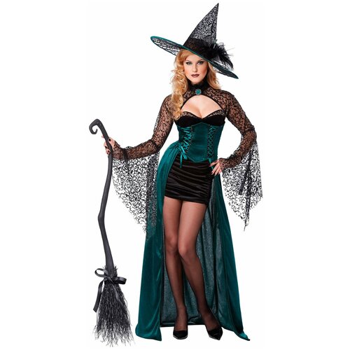 фото Костюм обворожительная ведьма взрослый california costumes m (44-46) (болеро, платье, верхняя юбка, шляпа, брошь)