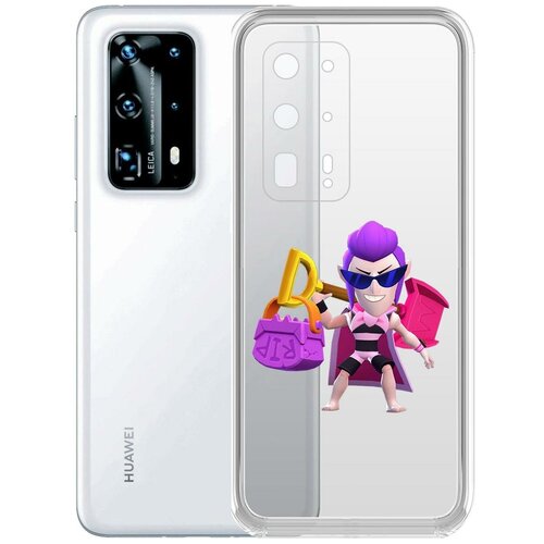 фото Чехол-накладка clear case brawl stars-пляжный мортис для huawei p40 pro+ krutoff group