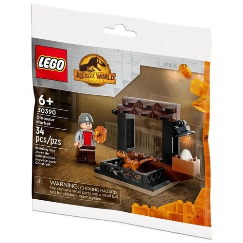 Конструктор LEGO Jurassic World 30390 Рынок динозавров минифигурка lego jw059 dennis nedry jurassic park logo on back