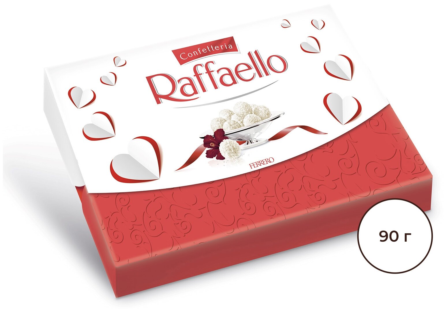 Конфеты Raffaello с цельным миндальным орехом в кокосовой обсыпке, 90г