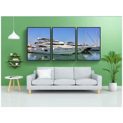 фото Набор модулных постеров для интерьера "воды, море, яхта" 60x90 см. в тубусе, без рамки lotsprints