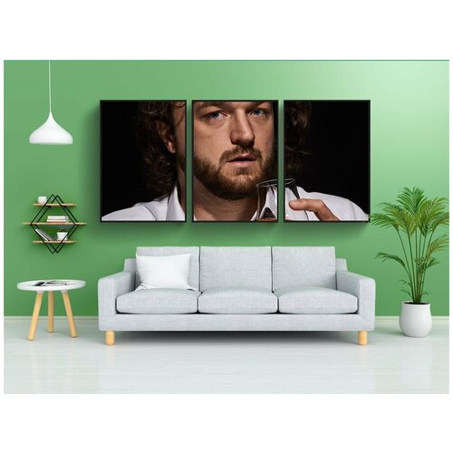 фото Набор модулных постеров для интерьера "человек, чернить, белый" 60x90 см. в тубусе, без рамки lotsprints