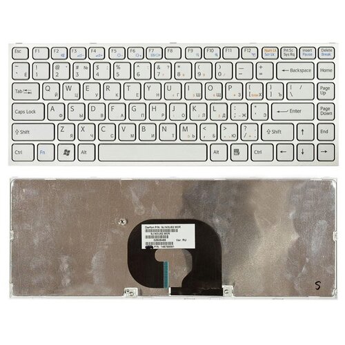 Клавиатура для ноутбука Sony Vaio VPCY11V9ES белая с серебристой рамкой 290000₽