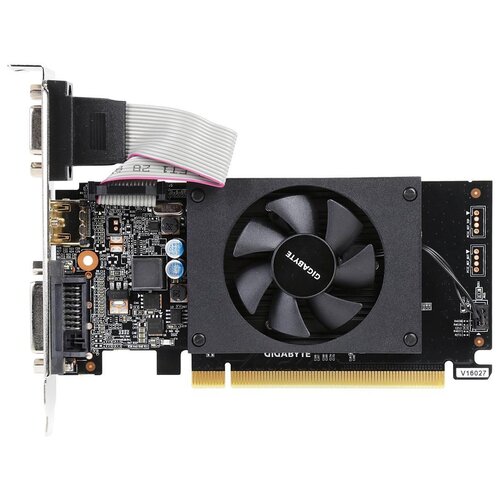 Видеокарта GIGABYTE GeForce GT 710 2GB (GV-N710D3-2GL), OEM видеокарта gigabyte geforce gt 1030 1252mhz pci e 3 0 2048mb 6008mhz 64 bit dvi hdmi hdcp silent low profile gv n1030sl 2gl ret