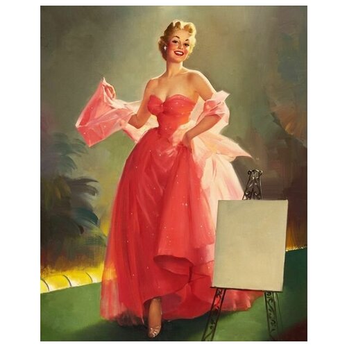 фото Постер на холсте девушка в бальном платье 50см. x 63см. твой постер