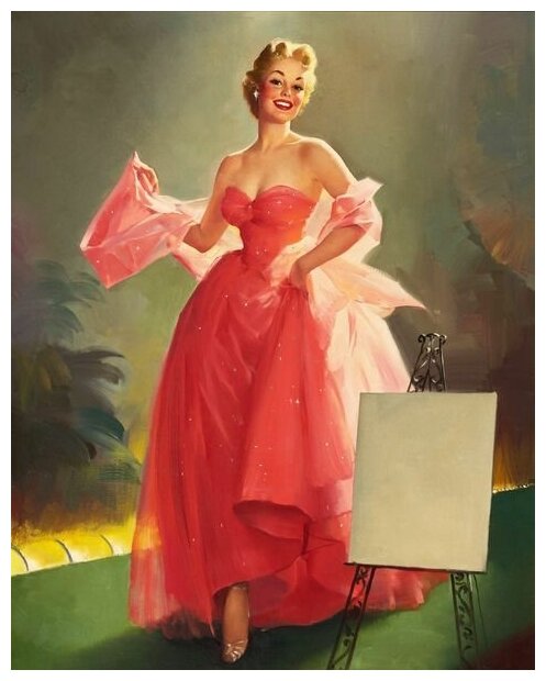 Постер на холсте Девушка в бальном платье 30см. x 38см.