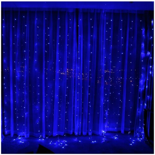 фото Световой занавес (штора) 2х6 м, 600 синих led, ip44 china dans international