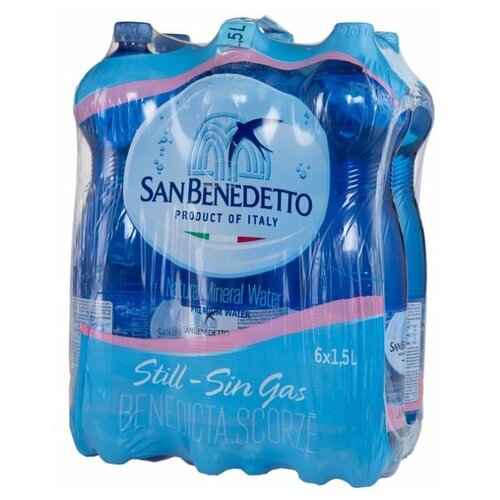 Минеральная вода San Benedetto (Сан Бенедетто), 1,5 л, негазированная, 6 шт