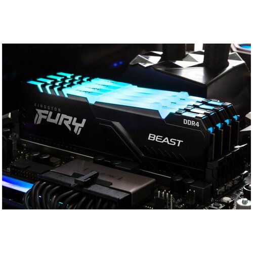 Kingston Fury Beast RGB DDR4 DIMM 3733Mhz PC29800 CL16 - 16Gb Kit 2x8Gb KF437C19BBAK216 765000₽