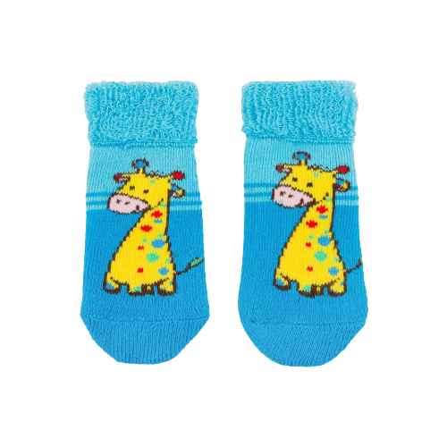 Носки детские махровые «Жираф», цвет бирюзовый, размер 7-8