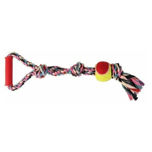фото Trixie игрушка для собак "грейфер веревка- ручка- мяч", цветной 50см*ф6,5см