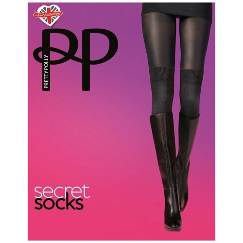 Стильные колготки с имитацией высоких гольфов черный M-L 2897₽