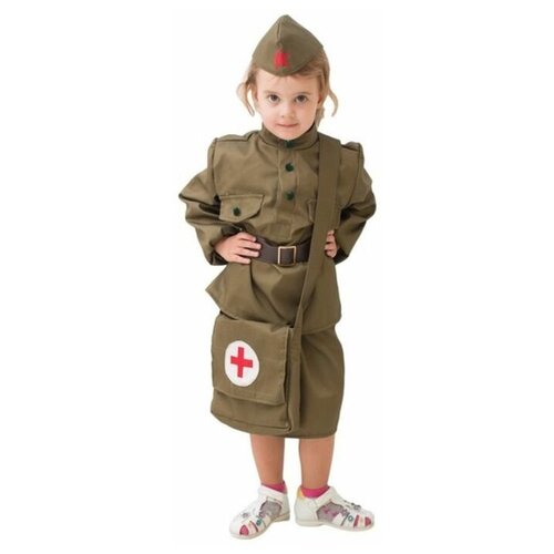 фото Страна карнавалия костюм военного "санитарка" для девочки, 5-7 лет рост 122-134 см