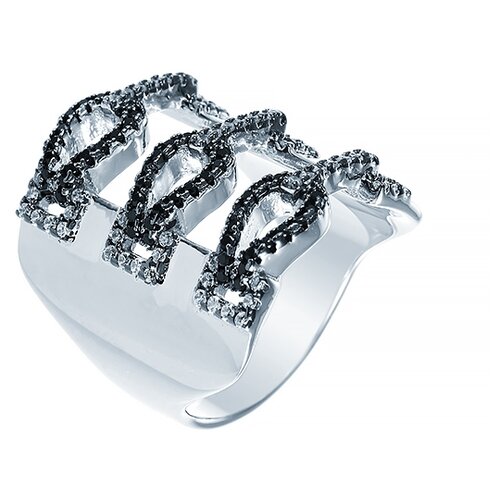 фото Jv серебряное кольцо с кубическим цирконием r27019-w2_ko_001_wg, размер 17