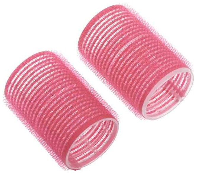 Бигуди-липучки розовые, d 44x63 мм 10 шт