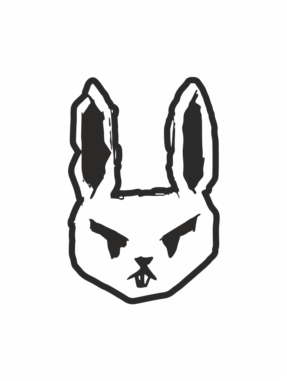 Наклейка на авто "Angry rabbit" 17х11 см.