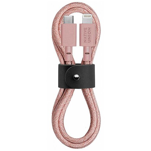 Кабель Native Union Кабель Native Union Belt Lightning на USB-C, 1.2 м, розовый кабель для apple usb c lightning mfi native union belt cable 1 2м серый