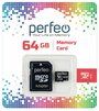 Perfeo Карта памяти Perfeo microSDXC 64GB High-Capacity (Class 10) UHS-1