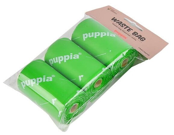 Пакеты для собак гигиенические Puppia , биоразлагаемые 3*15шт. (Южная Корея)