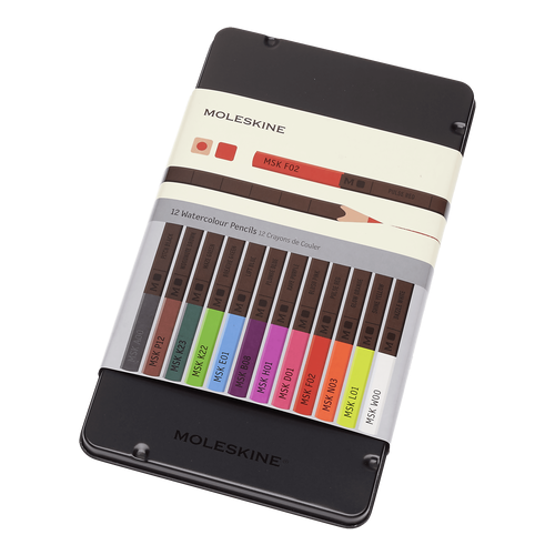 Карандаши цветные Moleskine WATERCOLOUR EW7P12COLA акварельные 12 цветов металлическая коробка