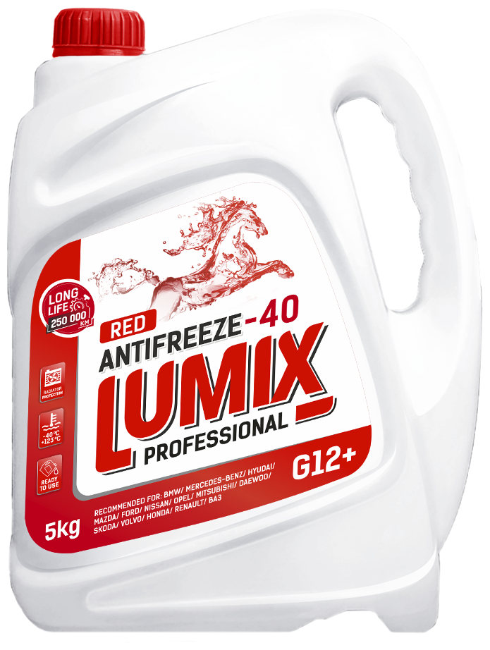 Антифриз LUMIX ANTIFREEZE RED G12+ 5кг