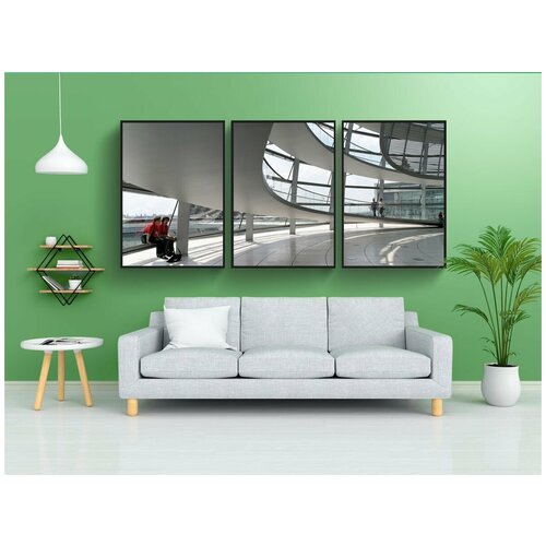 фото Набор модулных постеров для интерьера "берлин, парламент, архитектура" 60x90 см. в тубусе, без рамки lotsprints