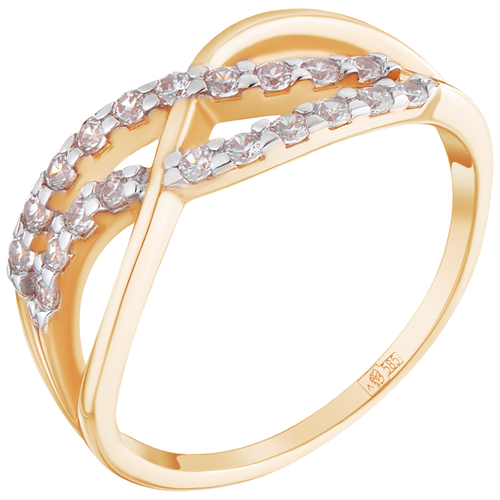 фото Ювелир карат кольцо золотое с фианитами 1111780, размер 17