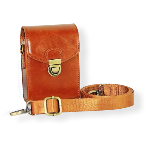 фото Сумка-футляр из качественной импортной кожи ts-m175 для фотоаппарата canon ixus 185/230/150/165/170/175 коричневого цвета mypads