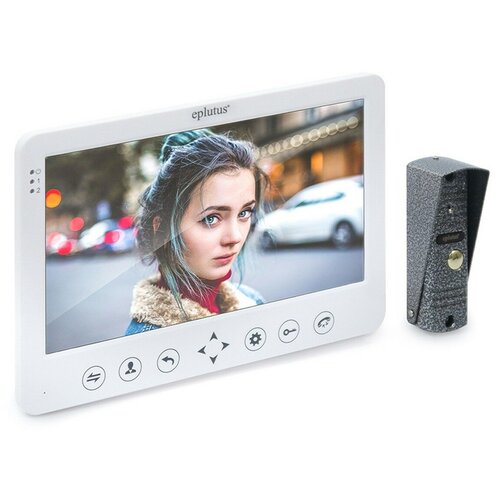 Домофон Eplutus EP-4105 - видеодомофон для частного дома, электронный домофон, видеозвонок в квартиру, видеодомофон белый