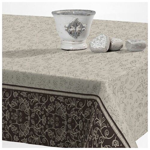 Скатерть термостойкая влагоотталкивающая ALBA Уни 140х180 см, цвет серо-бежевый