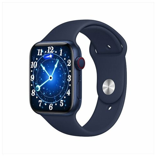Умные смарт-часы Smart Watch MW17 Plus/Новинка 2021/Экран 1,7 дюйма/Беспроводная зарядка/Активное боковое колесико и кнопка (Синие)