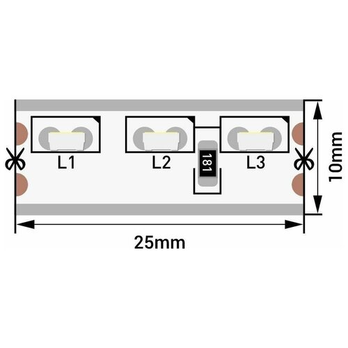 Светодиодная влагозащищенная лента SWG 9,6W/m 120LED/m 315SMD холодный белый 5M 003307