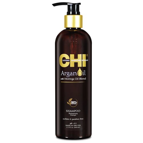 CHI шампунь Argan Oil Plus Moringa Oil, 340 мл несмываемый уход chi масло для волос увлажняющее argan oil plus moringa oil