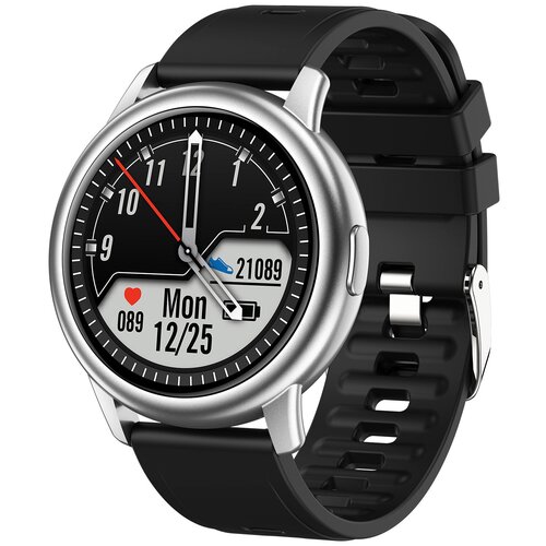 Умные часы LEMFO LF28 серебро - черный силикон 389000₽