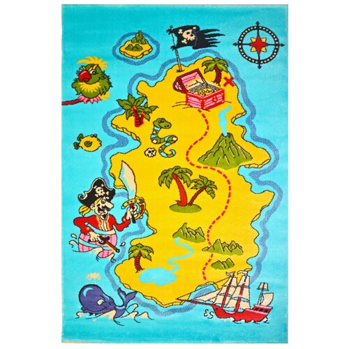 Ковер детский цвет голубой/желтый 120х180 арт. УКД-1009-06