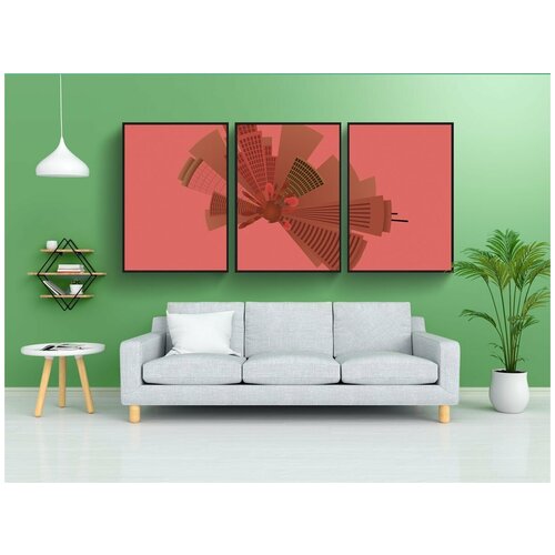 фото Набор модулных постеров для интерьера "планета плавающей, планета, остров" 60x90 см. в тубусе, без рамки lotsprints