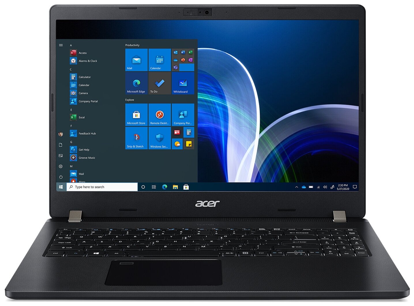 15.6" Ноутбук Acer TravelMate P2 TMP215-41-G2-R03V 1920x1080, AMD Ryzen 3 PRO 5450U 2.6 ГГц, RAM 8 ГБ, DDR4, SSD 256 ГБ, AMD Radeon Graphics, Windows 10 Pro, NX.VRYER.008, черный