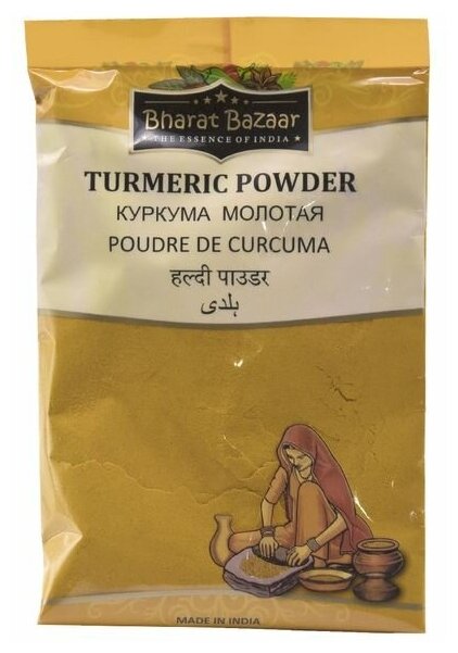 Куркума молотая (turmeric powder) Bharat Bazaar | Бхарат Базар 100г