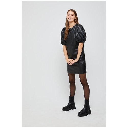фото Платье из экокожи 08120207010 черный 46 sela