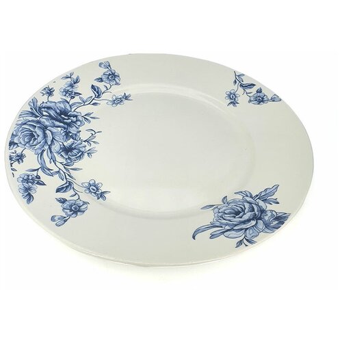 Тарелка плоская 27см Ретро Роза голубая OLS-022-211 Shanghai CO