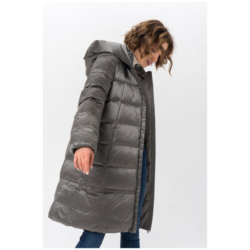 Стеганое пальто W1426W_F1571 Серый 46