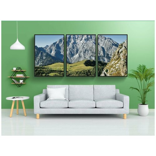 фото Набор модулных постеров для интерьера "вацманн, watzmannostwand, берхтесгаден национальный парк" 60x90 см. в тубусе, без рамки lotsprints