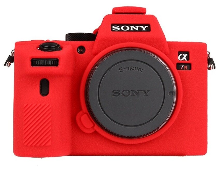 Силиконовый противоударный чехол Чехол.ру для фотоаппарата Sony Alpha ILCE-A7RM3/ A7R3 III/ A7M3/ A7III/ mark 3 красный
